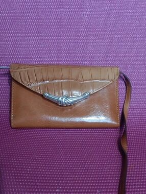 Tan Women’s Crossbody Bag with Knot Accent